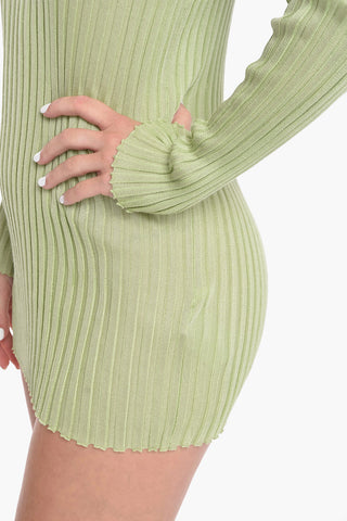 Ribbed Silk Minidress