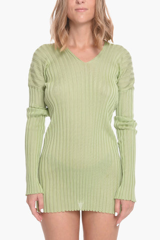 Ribbed Silk Minidress