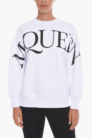 Oversized Crew-Neck Sweatshirt with Logo-Print