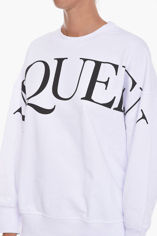 Oversized Crew-Neck Sweatshirt with Logo-Print