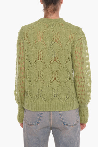 Maglia girocollo in Mohair con a Maniche a Sbuffo
