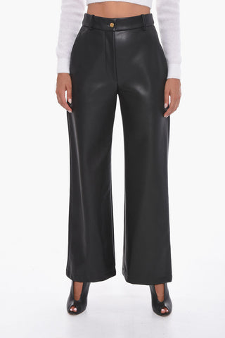 Pantaloni in Ecopelle a Gamba Ampia