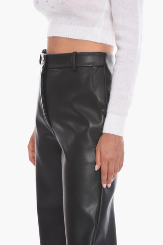 Pantaloni in Ecopelle a Gamba Ampia