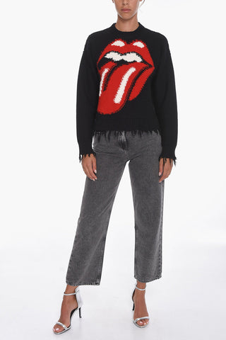Fringed Edge START ME UP Wool Pullover