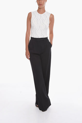 PIANOFORTE Wool SABBIA Trousers with High Waist