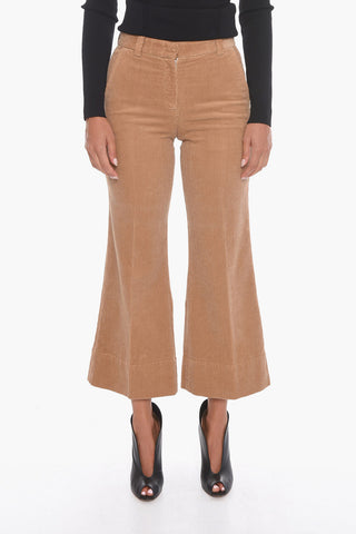 Corduroy Cropped Palazzo Trousers