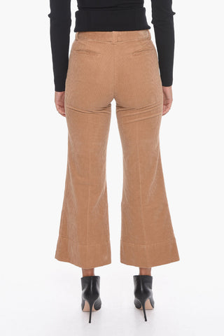 Corduroy Cropped Palazzo Trousers