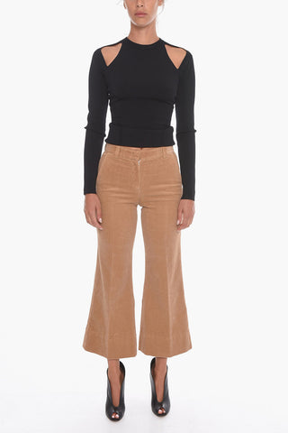 Corduroy Cropped Palazzo Trousers