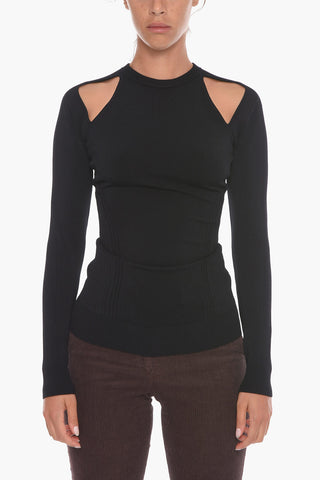 Viscose Blend Slim Fit Top with Cut-out Detail