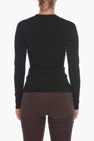 Viscose Blend Slim Fit Top with Cut-out Detail