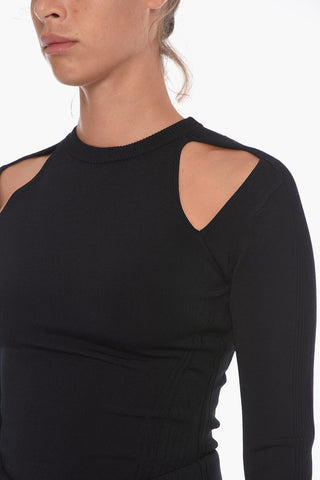 Viscose Blend Slim Fit Top with Cut-out Detail