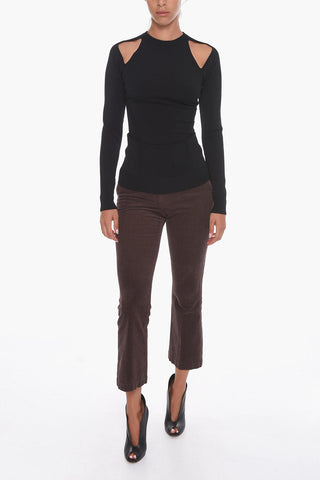 Viscose Blend Slim Fit Top with Cut-out Detail
