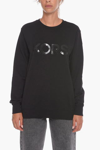 Crew Neck KORS Sweatshirt with Ton sur Ton Print