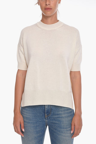 Crew Neck Short-sleeved Cashmere Sweater