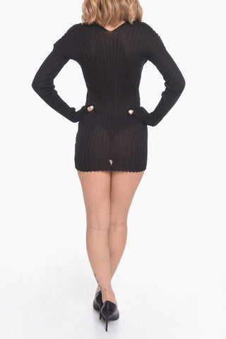 Ribbed Silk Minidress