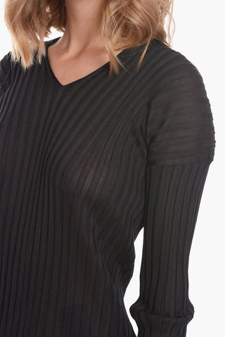 Ribbed Silk Minidress