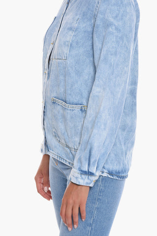 Acid Wash Effect Twill Overshirt
