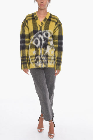 Mohair-blend Sweather with V-neckline