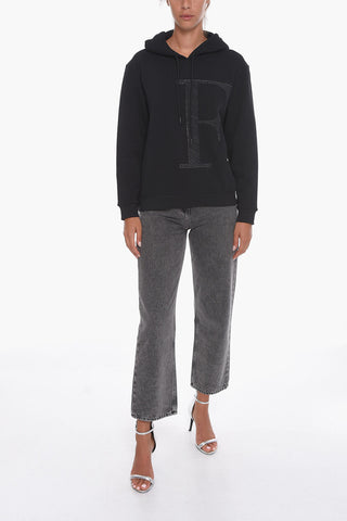 Felpa hoodie in Cotone Felpato con Logo F