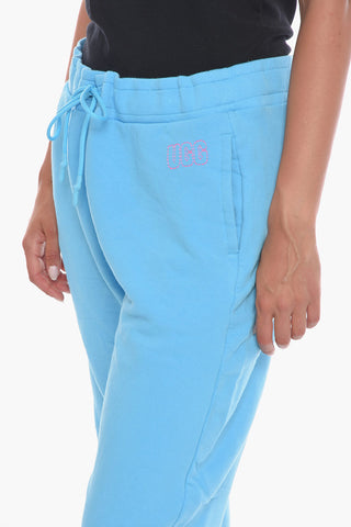 Joggers DANIELLA in Cotone Felpato a Tinta Unita con Logo Ricamato