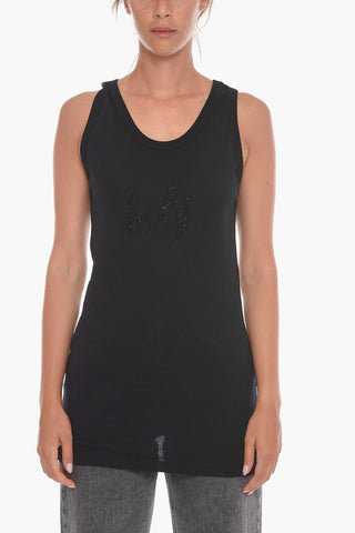 Tank Top HOLY in Cotone con Ricamo