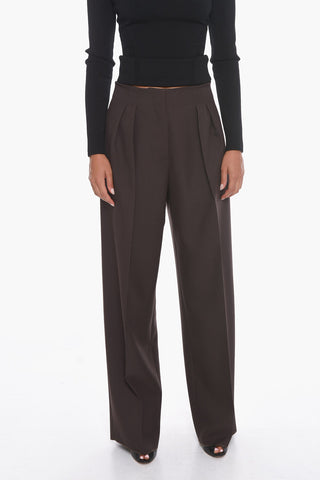 Pantaloni a Gamba Ampia con Pinces