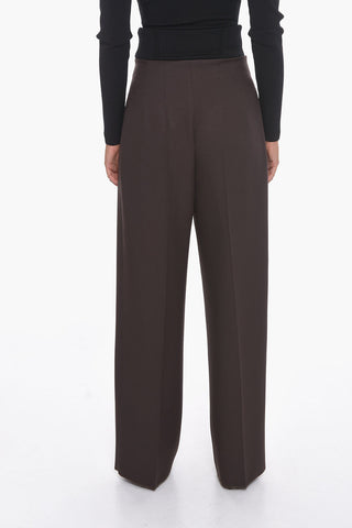 Pantaloni a Gamba Ampia con Pinces