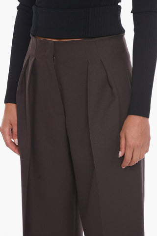 Pantaloni a Gamba Ampia con Pinces