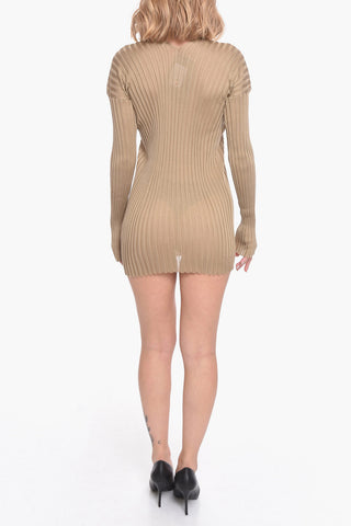 Ribbed Silk Minidress
