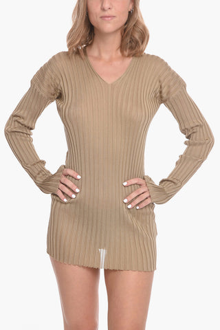 Ribbed Silk Minidress