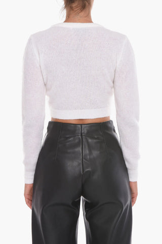 Crystal-embellished Mohair Cropped Sweater