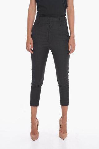 ETOILE Virgin-wool NOAH High-waisted Pants in Glen-check Motif