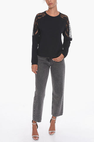 Long-sleeved T-shirt Laced Details