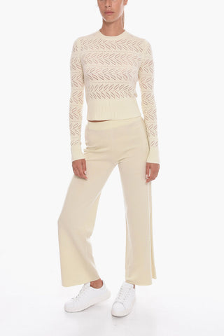 Cashmere Flared Joggers with Sequined Details