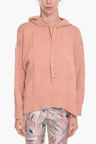 WHITE LABEL Felpa Hoodie in Maglia di Cashmere