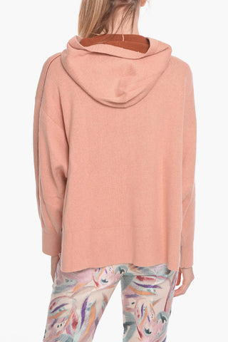 WHITE LABEL Felpa Hoodie in Maglia di Cashmere