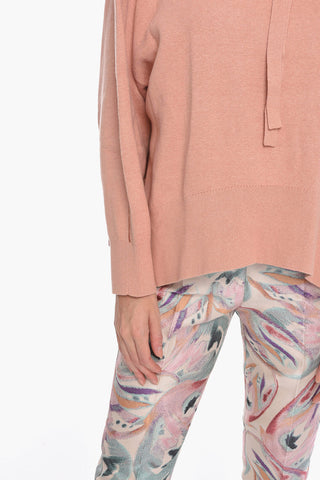 WHITE LABEL Felpa Hoodie in Maglia di Cashmere