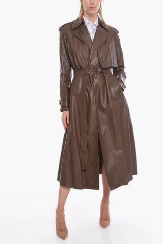 Trench in Pelle FLUID con Cintura