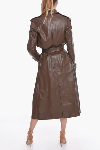 Trench in Pelle FLUID con Cintura
