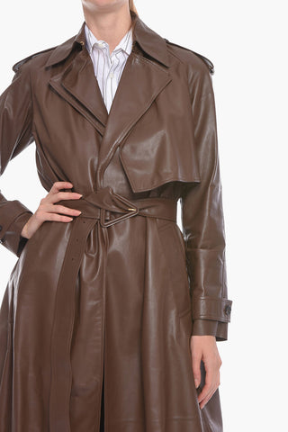 Trench in Pelle FLUID con Cintura