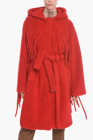 Teddy Coat with Fringes and Belt