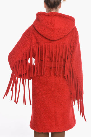 Teddy Coat with Fringes and Belt