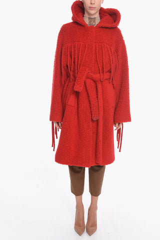 Teddy Coat with Fringes and Belt