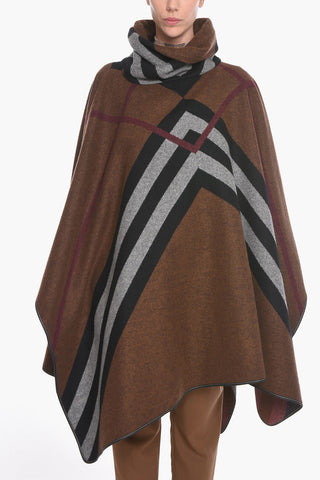Poncho in Cashmere a Spina di Pesce