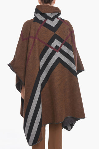 Poncho in Cashmere a Spina di Pesce