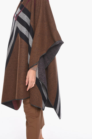 Poncho in Cashmere a Spina di Pesce
