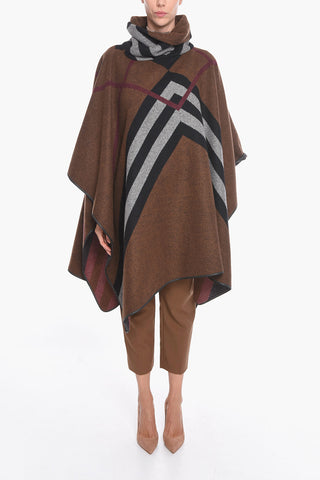 Poncho in Cashmere a Spina di Pesce