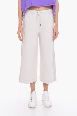 Pantaloni Jogger Crop in Cotone Felpato