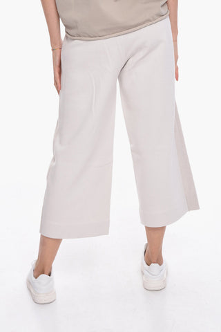 Pantaloni Jogger Crop in Cotone Felpato