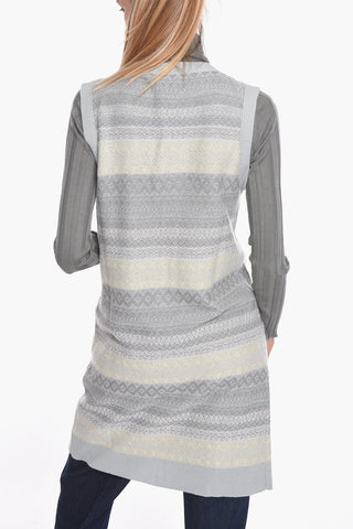 Cashmere-blend Sleeveless Cardigan with Micro-sequined Details